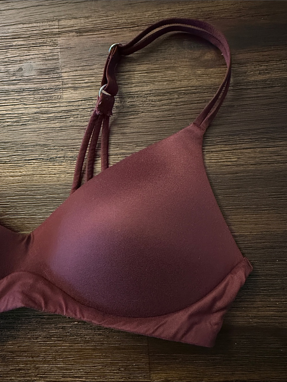 American Eagle Aerie Real Sunnie Wireless Push Up Bra Burgundy 36B - Picture 4 of 11